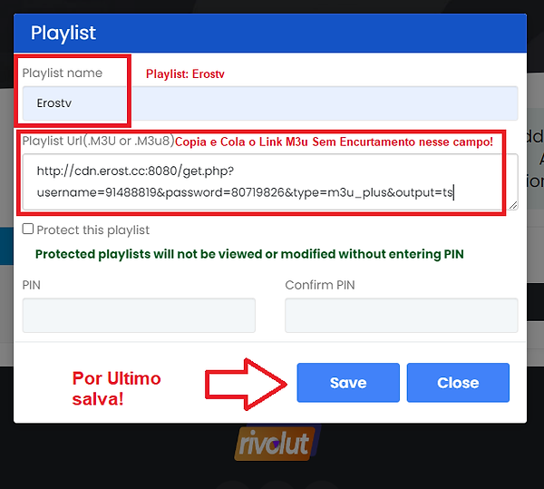 add playlist no site Rivolut player.png